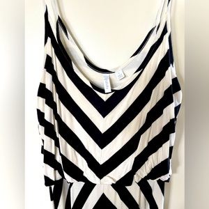 Black and white striped maxi dress